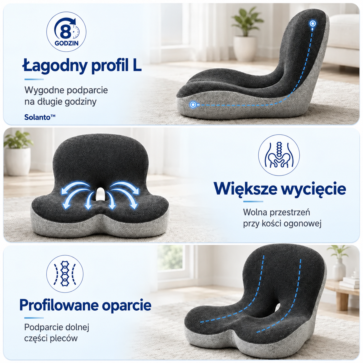 Solanto™ Poduszka do siedzenia z podparciem lędźwiowym